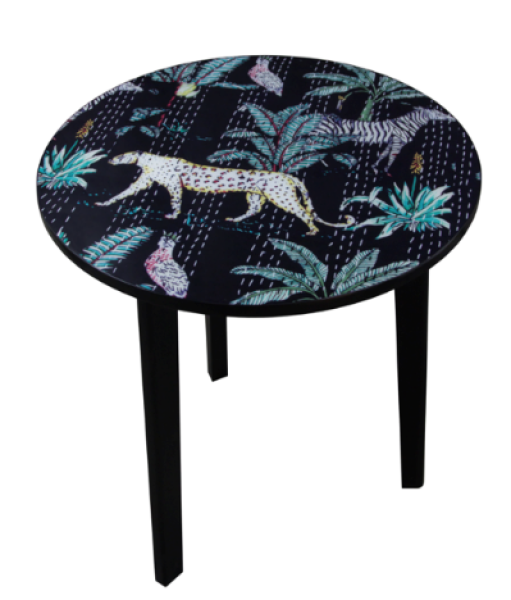 Round Bistro Table Night Jungle Print by Monologue | Style Our Home