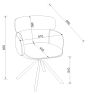 Marcel - 360° Swivel Chair in a Brown Boucle Fabric with Black Legs (Pair)