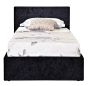 Berlin Black Crushed Velvet Single Ottoman Bed