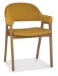 Camden Rustic Oak Upholstered Arm Chair in a Dark Mustard Velvet Fabric (Pair) by Bentley Designs | Style Our Home