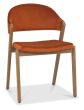 Camden Rustic Oak Upholstered Chair in a Rust Velvet Fabric (Pair) by Bentley Designs | Style Our Home