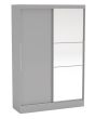 Lynx Grey 2 Door Sliding Wardrobe With Mirror