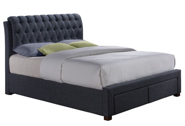 Valentino Charcoal Double Bed