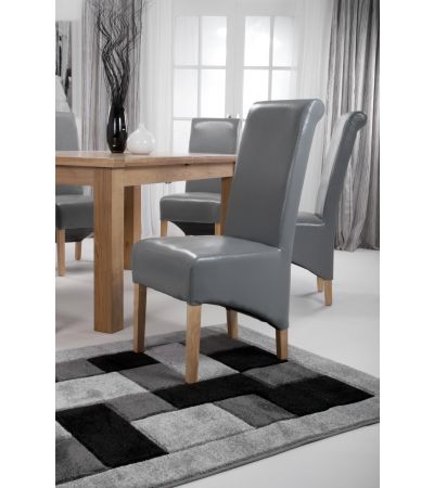 Ashbourlio Grey Bonded Leather Roll Back Dining Chair (2pk) by Shankar | Style Our Home