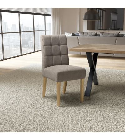 Belgraone Light Brown Flax Effect Waffle Back Dining Chair – Natural Legs (2pk) by Shankar | Style Our Home
