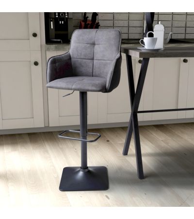 Camdpark Twin Tone Suede Effect Swivel Bar Stool – Iron Grey Base (2pk) by Shankar | Style Our Home