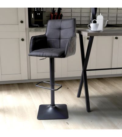 Rivermore Twin Tone Suede Effect Swivel Bar Stool – Dark Grey Seat (2pk) by Shankar | Style Our Home