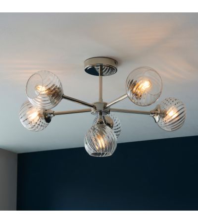 Allegrano 6 Ceiling Light Bright Nickel