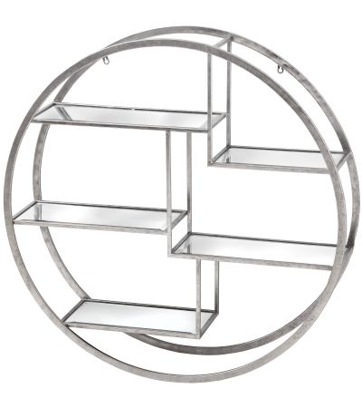 Large Circular Silver Wall Hanging Multi Shelf by Hill Interiors | Style Our Home