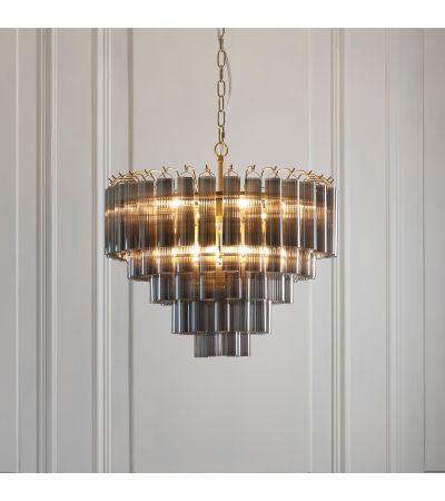 Toulousano 12 Pendant Light Smokey Grey Lustre Glass