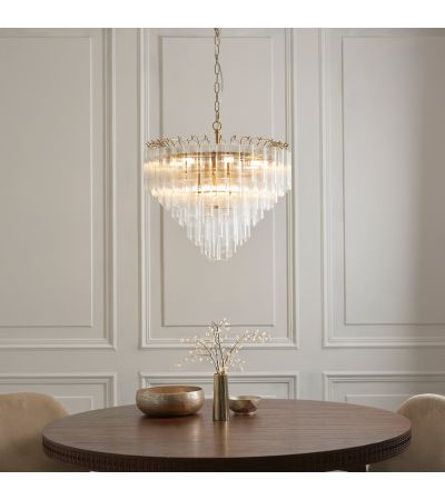 Toulousano 12 Pendant Light Clear Ribbed Glass