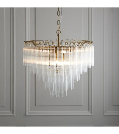 Toulousano 12 Pendant Light Clear Ribbed Glass Size