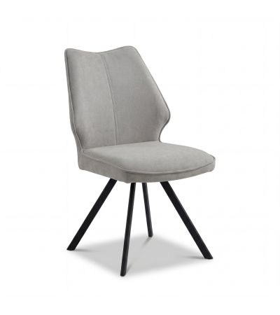 Lumiridge Beige Fabric Swivel Dining Chair with Black Metal Legs (4pk) by Shankar | Style Our Home
