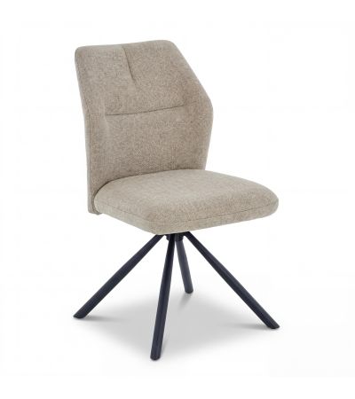 Lumiridge Mink Ribbed Fabric Swivel Dining Chair with Black Metal Legs (4pk) by Shankar | Style Our Home