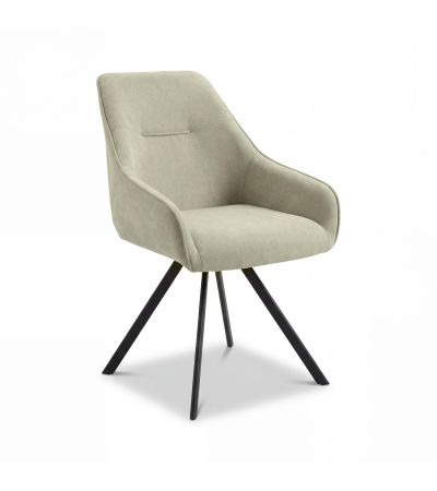 Lumiridge Dark Oatmeal Fabric Swivel Dining Chair with Black Metal Legs (2pk) by Shankar | Style Our Home