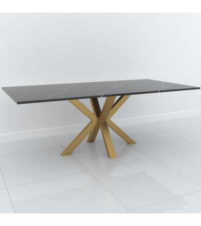 Studio Cross Rectangular Dining Table - 6 Seater in Black & Gold by Steve Bristow | Style Our Home