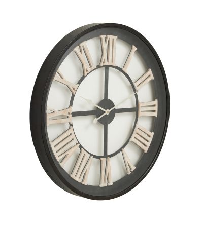Black Framed Skeleton Clock With White Roman Numerals by Hill Interiors | Style Our Home