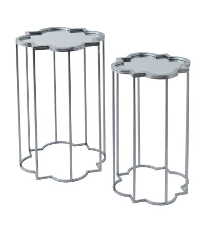 Quarter Foil Mirrored Set Of Two Side Tables by Hill Interiors | Style Our Home