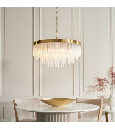 Anistorano Grand 9 Pendant Light Brushed Aged Brass