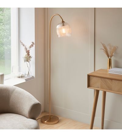 Ashcrano Ribbed Floor Light Brushed Aged Brass