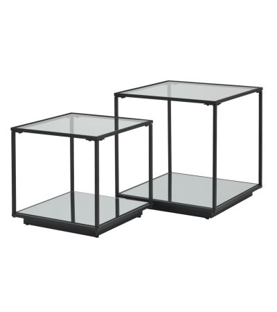 Lennox Black Framed Set Of 2 Side Tables by Hill Interiors | Style Our Home  