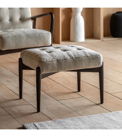 Humberto Footstool Cream Faux Sheepskin by Gallery Living | Style Our Home