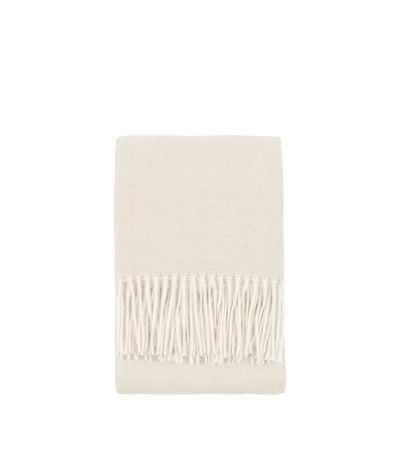 Cassano Herringbone Throw Ecru