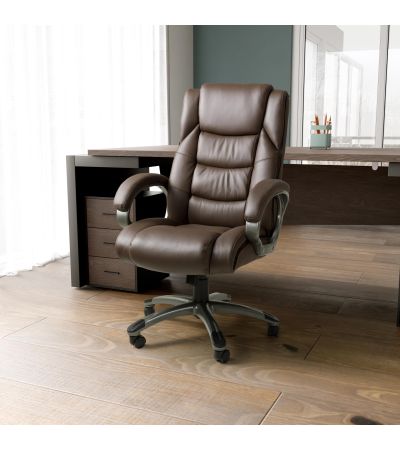 Bellaton Regent Executive Leather Faced Brown Office Chair by Shankar | Style Our Home