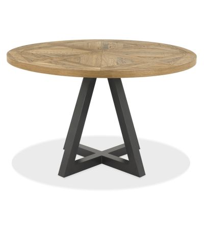 Indus Rustic Oak Circular Dining Table by Bentley Designs | Style Our Home 