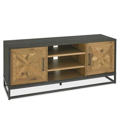 Indus Rustic Oak & Peppercorn Entertainment Unit by Bentley Designs | Style Our Home 