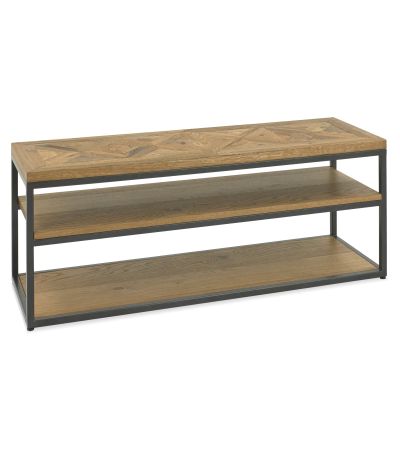 Indus Rustic Oak Open Entertainment Unit by Bentley Designs | Style Our Home 