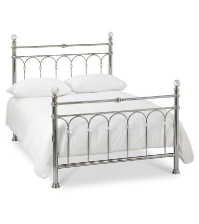 Krystal Shiny Nickel 4'6 Double Bedstead - Style Our Home