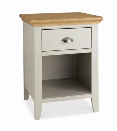 Hampstead Soft Grey & Pale Oak 1 Drawer Nightstand - Style Our Home