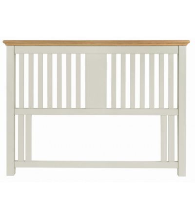 Bentley Designs Hampstead Soft Grey & Pale Oak Double Slatted Headboard - 135cm - Style Our Home