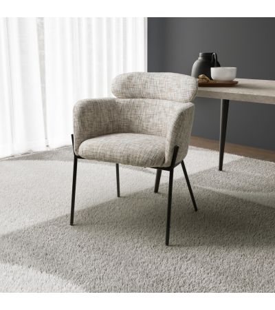 Parkgley Toffee Textured Fabric Accent Chair with Black Metal Legs (2pk) by Shankar | Style Our Home