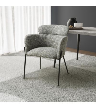Parkgley Moss Heather Textured Fabric Accent Chair with Black Metal Legs (2pk) by Shankar | Style Our Home