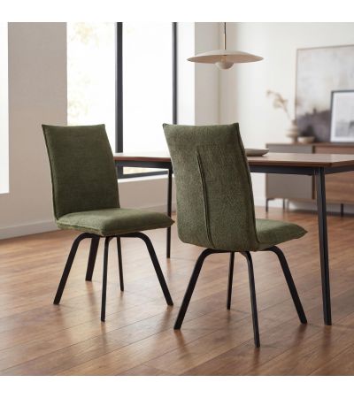 Mayfabury Green Chenille Dining Chair – Black Metal Legs (2pk) by Shankar | Style Our Home