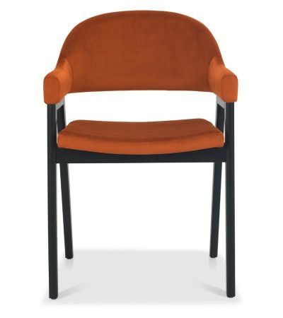 Camden Peppercorn Upholstered Arm Chair in a Rust Velvet Fabric (Pair) by Bentley Designs | Style Our Home