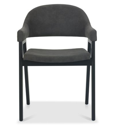 Camden Peppercorn Upholstered Arm Chair in a Dark Grey Fabric (Pair) by Bentley Designs | Style Our Home