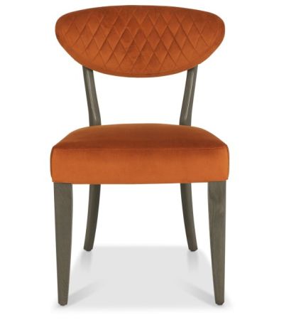 Ellipse Fumed Oak Upholstered Chair - Rust Velvet Fabric (Pair) by Bentley Designs | Style Our Home