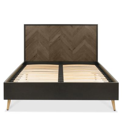 Sienna Fumed Oak & Peppercorn Panel Bedstead 150cm King by Bentley Designs | Style Our Home