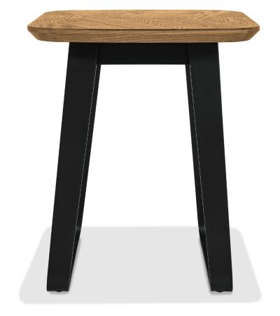 Emerson Rustic Oak & Peppercorn Square Lamp Table by Bentley Designs | Style Our Home
