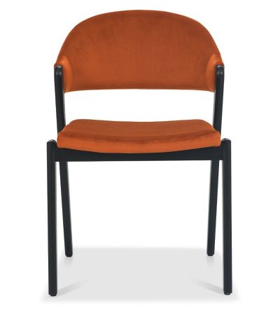 Camden Peppercorn Upholstered Chair in a Rust Velvet Fabric (Pair) by Bentley Designs | Style Our Home