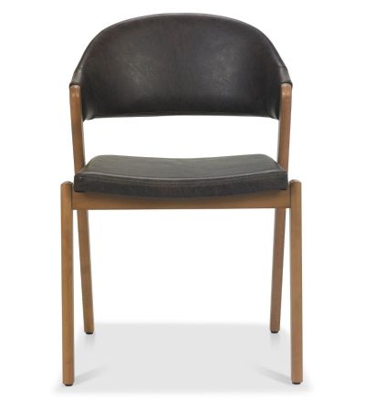 Camden Rustic Oak Upholstered Chair in an Old West Vintage Fabric (Pair) by Bentley Designs | Style Our Home