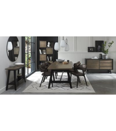 Camden Weathered Oak 6-8 Seater Table & 6 Side Chairs in Old West Vintage by Bentley Designs | Style Our Home