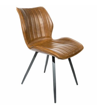 Alfa Bounce Dining Chair Vegan Leather Tan (Set of 2) by Monologue | Style Our Home