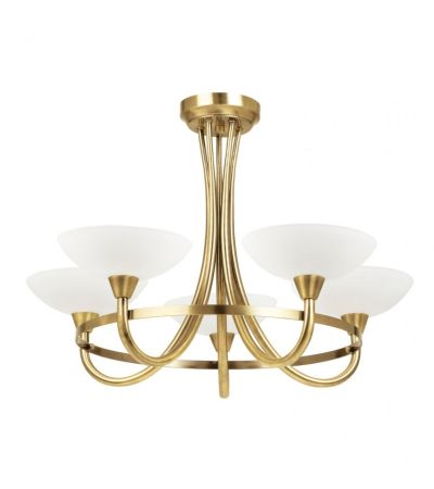 Cagney 5 Ceiling Lamp Antique Brass