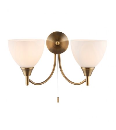 Alton 2 Wall Light Antique Brass