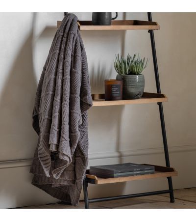 Chenillano Cable Throw Grey