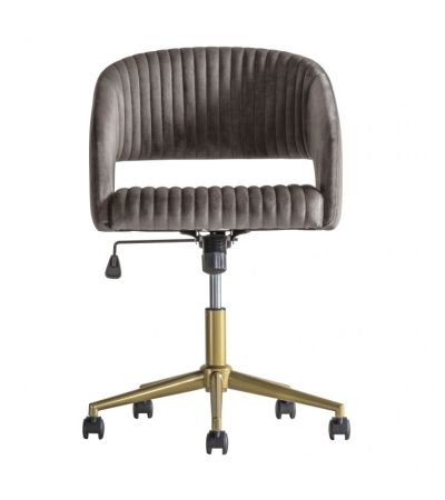 Murray Swivel Chair Grey Velvet